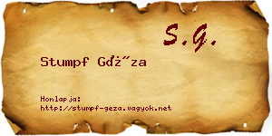 Stumpf Géza névjegykártya