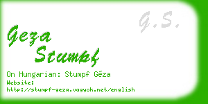 geza stumpf business card